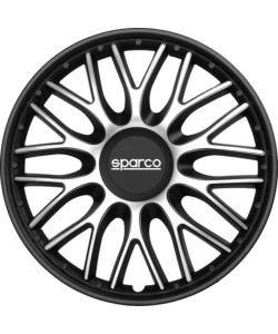 Set 4 copricerchi 15' pollici copriruota auto roma  spc1596svbk argento nero